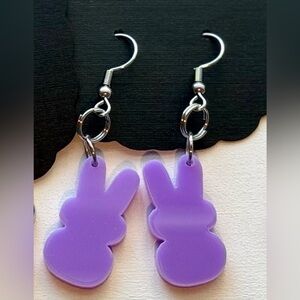 Lilac purple bunny earrings | Hook style | Easter
